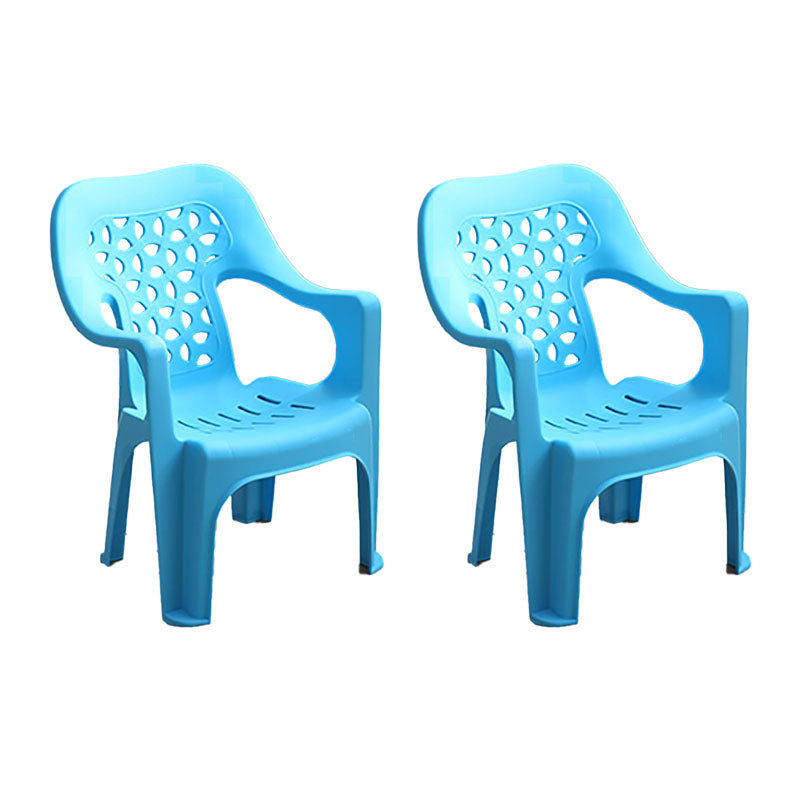 Minimalist Style Stacking Dining Arm Chairs Plastic Open Back Dining Side Chair for Home Use Sky Blue 2 Piece Set Clearhalo ' kitchen&dining_furn' 'Dining Chairs' 'Dining Tables & Seating' 'dining_chair' 'furn' 'furn_dining_chair' 'Furniture' 'furniture_dining_chair' 'Kitchen & Dining Furniture' 'kitchen' 4130418