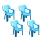 Minimalist Style Stacking Dining Arm Chairs Plastic Open Back Dining Side Chair for Home Use Sky Blue 4 Piece Set Clearhalo ' kitchen&dining_furn' 'Dining Chairs' 'Dining Tables & Seating' 'dining_chair' 'furn' 'furn_dining_chair' 'Furniture' 'furniture_dining_chair' 'Kitchen & Dining Furniture' 'kitchen' 4130419