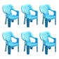 Minimalist Style Stacking Dining Arm Chairs Plastic Open Back Dining Side Chair for Home Use Sky Blue 6 Piece Set Clearhalo ' kitchen&dining_furn' 'Dining Chairs' 'Dining Tables & Seating' 'dining_chair' 'furn' 'furn_dining_chair' 'Furniture' 'furniture_dining_chair' 'Kitchen & Dining Furniture' 'kitchen' 4130420