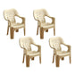 Minimalist Style Stacking Dining Arm Chairs Plastic Open Back Dining Side Chair for Home Use Beige 4 Piece Set Clearhalo ' kitchen&dining_furn' 'Dining Chairs' 'Dining Tables & Seating' 'dining_chair' 'furn' 'furn_dining_chair' 'Furniture' 'furniture_dining_chair' 'Kitchen & Dining Furniture' 'kitchen' 4130422