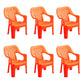 Minimalist Style Stacking Dining Arm Chairs Plastic Open Back Dining Side Chair for Home Use Orange 6 Piece Set Clearhalo ' kitchen&dining_furn' 'Dining Chairs' 'Dining Tables & Seating' 'dining_chair' 'furn' 'furn_dining_chair' 'Furniture' 'furniture_dining_chair' 'Kitchen & Dining Furniture' 'kitchen' 4130426