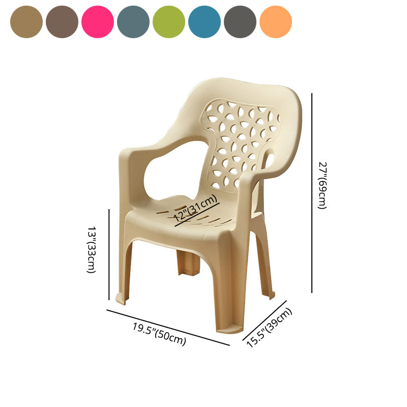 Minimalist Style Stacking Dining Arm Chairs Plastic Open Back Dining Side Chair for Home Use Clearhalo ' kitchen&dining_furn' 'Dining Chairs' 'Dining Tables & Seating' 'dining_chair' 'furn' 'furn_dining_chair' 'Furniture' 'furniture_dining_chair' 'Kitchen & Dining Furniture' 'kitchen' 4130427