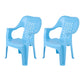 Minimalist Style Stacking Dining Arm Chairs Plastic Slat Back Dining Side Chair for Home Use Blue 2 Piece Set Clearhalo ' kitchen&dining_furn' 'Dining Chairs' 'Dining Tables & Seating' 'dining_chair' 'furn' 'furn_dining_chair' 'Furniture' 'furniture_dining_chair' 'Kitchen & Dining Furniture' 'kitchen' 4130430