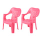 Minimalist Style Stacking Dining Arm Chairs Plastic Slat Back Dining Side Chair for Home Use Pink 2 Piece Set Clearhalo ' kitchen&dining_furn' 'Dining Chairs' 'Dining Tables & Seating' 'dining_chair' 'furn' 'furn_dining_chair' 'Furniture' 'furniture_dining_chair' 'Kitchen & Dining Furniture' 'kitchen' 4130436
