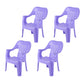 Minimalist Style Stacking Dining Arm Chairs Plastic Slat Back Dining Side Chair for Home Use Purple 4 Piece Set Clearhalo ' kitchen&dining_furn' 'Dining Chairs' 'Dining Tables & Seating' 'dining_chair' 'furn' 'furn_dining_chair' 'Furniture' 'furniture_dining_chair' 'Kitchen & Dining Furniture' 'kitchen' 4130444