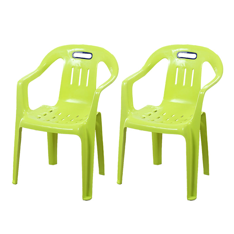 Minimalist Style Stacking Dining Arm Chairs Plastic Slat Back Dining Side Chair for Home Yellow 2 Piece Set Clearhalo ' kitchen&dining_furn' 'Dining Chairs' 'Dining Tables & Seating' 'dining_chair' 'furn' 'furn_dining_chair' 'Furniture' 'furniture_dining_chair' 'Kitchen & Dining Furniture' 'kitchen' 4130450