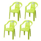 Minimalist Style Stacking Dining Arm Chairs Plastic Slat Back Dining Side Chair for Home Yellow 4 Piece Set Clearhalo ' kitchen&dining_furn' 'Dining Chairs' 'Dining Tables & Seating' 'dining_chair' 'furn' 'furn_dining_chair' 'Furniture' 'furniture_dining_chair' 'Kitchen & Dining Furniture' 'kitchen' 4130452