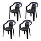 Minimalist Style Stacking Dining Arm Chairs Plastic Slat Back Dining Side Chair for Home Black 4 Piece Set Clearhalo ' kitchen&dining_furn' 'Dining Chairs' 'Dining Tables & Seating' 'dining_chair' 'furn' 'furn_dining_chair' 'Furniture' 'furniture_dining_chair' 'Kitchen & Dining Furniture' 'kitchen' 4130455