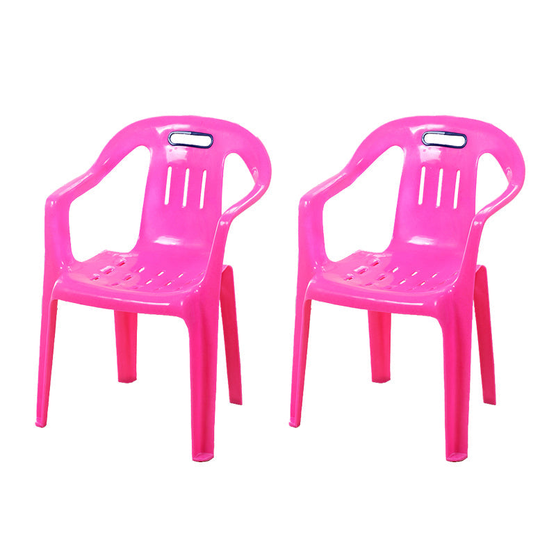 Minimalist Style Stacking Dining Arm Chairs Plastic Slat Back Dining Side Chair for Home Red 2 Piece Set Clearhalo ' kitchen&dining_furn' 'Dining Chairs' 'Dining Tables & Seating' 'dining_chair' 'furn' 'furn_dining_chair' 'Furniture' 'furniture_dining_chair' 'Kitchen & Dining Furniture' 'kitchen' 4130459