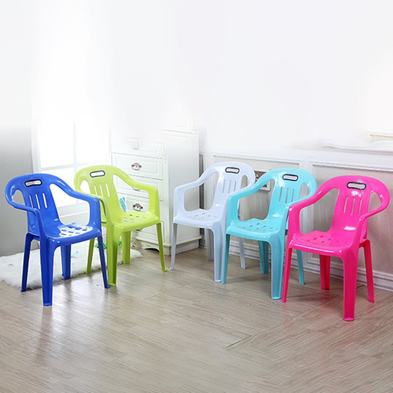 Minimalist Style Stacking Dining Arm Chairs Plastic Slat Back Dining Side Chair for Home Clearhalo ' kitchen&dining_furn' 'Dining Chairs' 'Dining Tables & Seating' 'dining_chair' 'furn' 'furn_dining_chair' 'Furniture' 'furniture_dining_chair' 'Kitchen & Dining Furniture' 'kitchen' 4130461