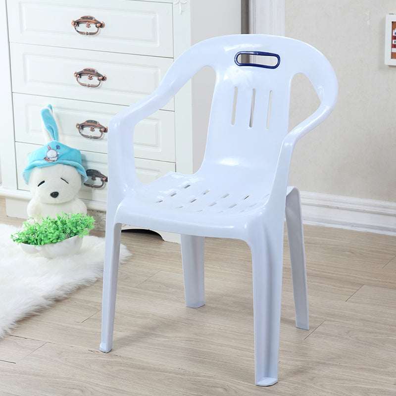 Minimalist Style Stacking Dining Arm Chairs Plastic Slat Back Dining Side Chair for Home White 1 Piece Clearhalo ' kitchen&dining_furn' 'Dining Chairs' 'Dining Tables & Seating' 'dining_chair' 'furn' 'furn_dining_chair' 'Furniture' 'furniture_dining_chair' 'Kitchen & Dining Furniture' 'kitchen' 4130463