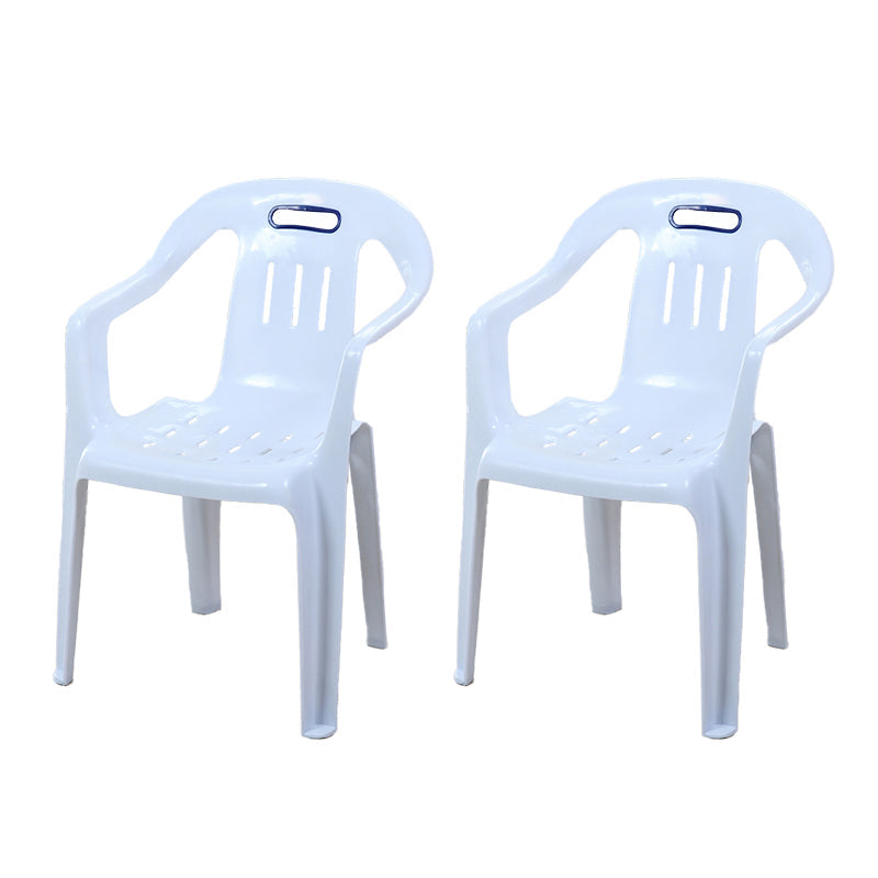 Minimalist Style Stacking Dining Arm Chairs Plastic Slat Back Dining Side Chair for Home White 2 Piece Set Clearhalo ' kitchen&dining_furn' 'Dining Chairs' 'Dining Tables & Seating' 'dining_chair' 'furn' 'furn_dining_chair' 'Furniture' 'furniture_dining_chair' 'Kitchen & Dining Furniture' 'kitchen' 4130464