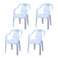 Minimalist Style Stacking Dining Arm Chairs Plastic Slat Back Dining Side Chair for Home White 4 Piece Set Clearhalo ' kitchen&dining_furn' 'Dining Chairs' 'Dining Tables & Seating' 'dining_chair' 'furn' 'furn_dining_chair' 'Furniture' 'furniture_dining_chair' 'Kitchen & Dining Furniture' 'kitchen' 4130465