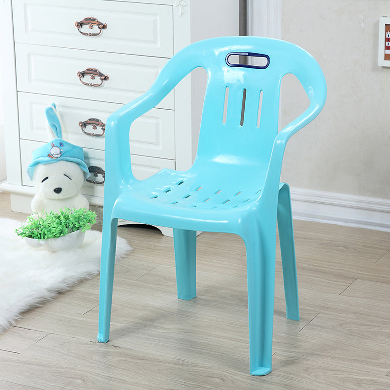 Minimalist Style Stacking Dining Arm Chairs Plastic Slat Back Dining Side Chair for Home Light Blue 1 Piece Clearhalo ' kitchen&dining_furn' 'Dining Chairs' 'Dining Tables & Seating' 'dining_chair' 'furn' 'furn_dining_chair' 'Furniture' 'furniture_dining_chair' 'Kitchen & Dining Furniture' 'kitchen' 4130466