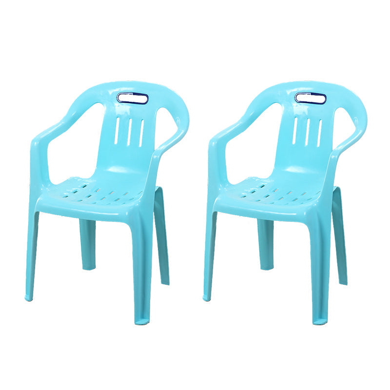 Minimalist Style Stacking Dining Arm Chairs Plastic Slat Back Dining Side Chair for Home Light Blue 2 Piece Set Clearhalo ' kitchen&dining_furn' 'Dining Chairs' 'Dining Tables & Seating' 'dining_chair' 'furn' 'furn_dining_chair' 'Furniture' 'furniture_dining_chair' 'Kitchen & Dining Furniture' 'kitchen' 4130467
