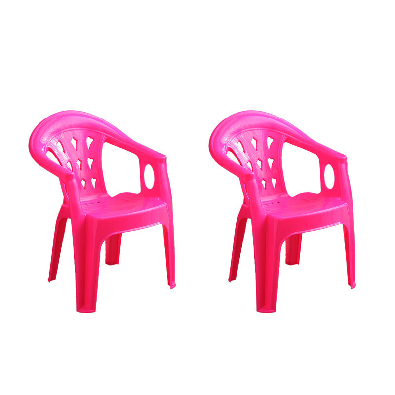 Contemporary Stacking Dining Arm Chairs Plastic Dining Side Chair for Home Use Red 2 Piece Set Clearhalo ' kitchen&dining_furn' 'Dining Chairs' 'Dining Tables & Seating' 'dining_chair' 'furn' 'furn_dining_chair' 'Furniture' 'furniture_dining_chair' 'Kitchen & Dining Furniture' 'kitchen' 4130475