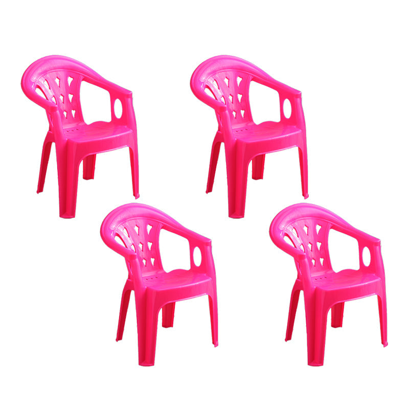 Contemporary Stacking Dining Arm Chairs Plastic Dining Side Chair for Home Use Red 4 Piece Set Clearhalo ' kitchen&dining_furn' 'Dining Chairs' 'Dining Tables & Seating' 'dining_chair' 'furn' 'furn_dining_chair' 'Furniture' 'furniture_dining_chair' 'Kitchen & Dining Furniture' 'kitchen' 4130477