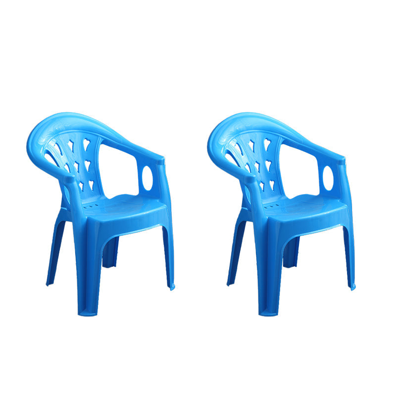 Contemporary Stacking Dining Arm Chairs Plastic Dining Side Chair for Home Use Blue 2 Piece Set Clearhalo ' kitchen&dining_furn' 'Dining Chairs' 'Dining Tables & Seating' 'dining_chair' 'furn' 'furn_dining_chair' 'Furniture' 'furniture_dining_chair' 'Kitchen & Dining Furniture' 'kitchen' 4130482