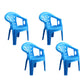 Contemporary Stacking Dining Arm Chairs Plastic Dining Side Chair for Home Use Blue 4 Piece Set Clearhalo ' kitchen&dining_furn' 'Dining Chairs' 'Dining Tables & Seating' 'dining_chair' 'furn' 'furn_dining_chair' 'Furniture' 'furniture_dining_chair' 'Kitchen & Dining Furniture' 'kitchen' 4130484