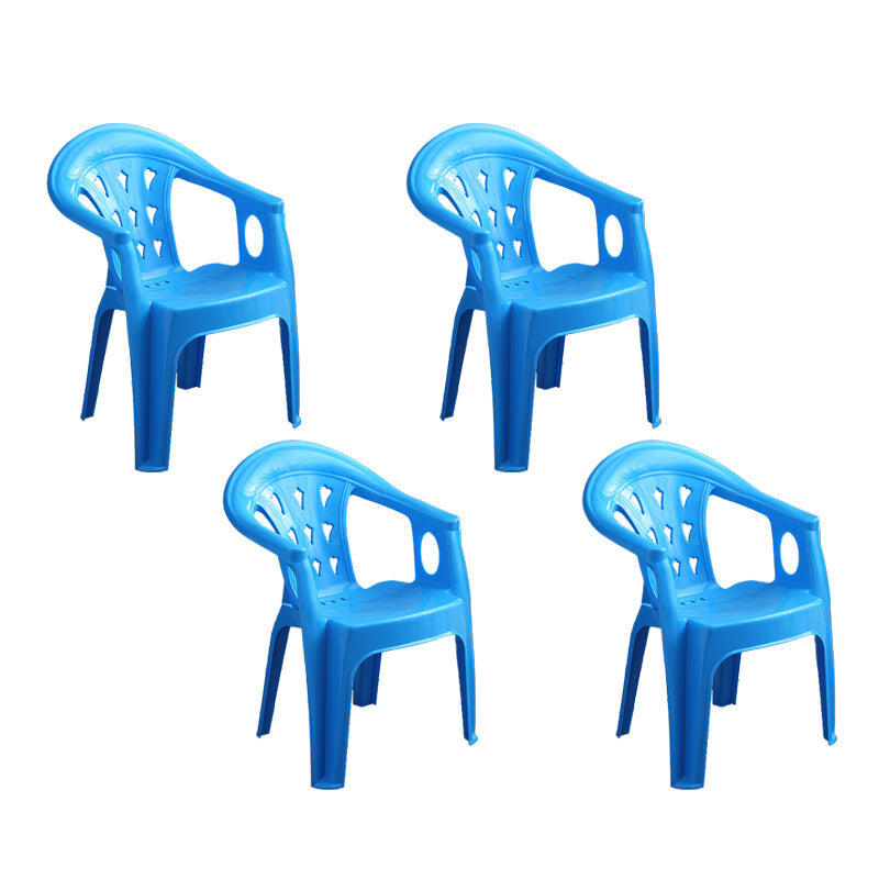 Contemporary Stacking Dining Arm Chairs Plastic Dining Side Chair for Home Use Blue 4 Piece Set Clearhalo ' kitchen&dining_furn' 'Dining Chairs' 'Dining Tables & Seating' 'dining_chair' 'furn' 'furn_dining_chair' 'Furniture' 'furniture_dining_chair' 'Kitchen & Dining Furniture' 'kitchen' 4130484