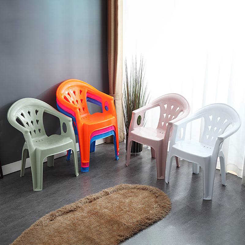 Contemporary Stacking Dining Arm Chairs Plastic Dining Side Chair for Home Use Clearhalo ' kitchen&dining_furn' 'Dining Chairs' 'Dining Tables & Seating' 'dining_chair' 'furn' 'furn_dining_chair' 'Furniture' 'furniture_dining_chair' 'Kitchen & Dining Furniture' 'kitchen' 4130490