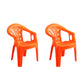 Contemporary Stacking Dining Arm Chairs Plastic Dining Side Chair for Home Use Orange 2 Piece Set Clearhalo ' kitchen&dining_furn' 'Dining Chairs' 'Dining Tables & Seating' 'dining_chair' 'furn' 'furn_dining_chair' 'Furniture' 'furniture_dining_chair' 'Kitchen & Dining Furniture' 'kitchen' 4130494