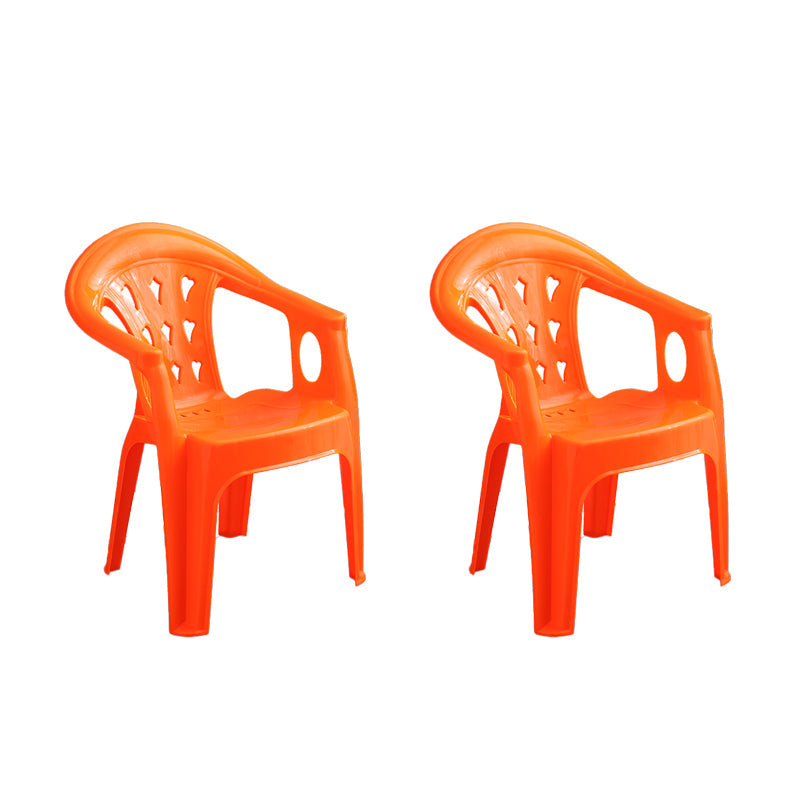 Contemporary Stacking Dining Arm Chairs Plastic Dining Side Chair for Home Use Orange 2 Piece Set Clearhalo ' kitchen&dining_furn' 'Dining Chairs' 'Dining Tables & Seating' 'dining_chair' 'furn' 'furn_dining_chair' 'Furniture' 'furniture_dining_chair' 'Kitchen & Dining Furniture' 'kitchen' 4130494