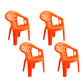 Contemporary Stacking Dining Arm Chairs Plastic Dining Side Chair for Home Use Orange 4 Piece Set Clearhalo ' kitchen&dining_furn' 'Dining Chairs' 'Dining Tables & Seating' 'dining_chair' 'furn' 'furn_dining_chair' 'Furniture' 'furniture_dining_chair' 'Kitchen & Dining Furniture' 'kitchen' 4130495