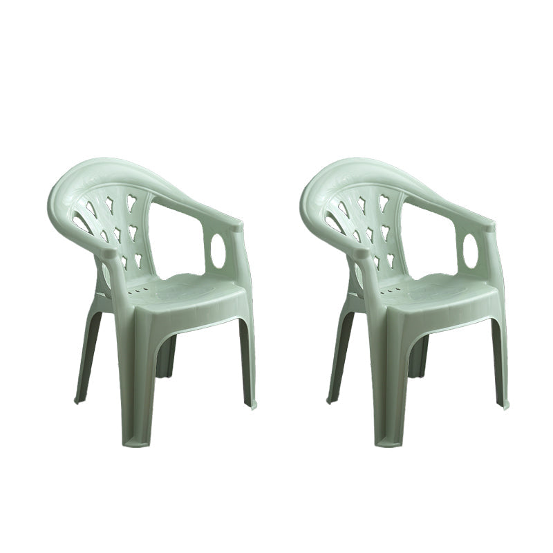 Contemporary Stacking Dining Arm Chairs Plastic Dining Side Chair for Home Use Green 2 Piece Set Clearhalo ' kitchen&dining_furn' 'Dining Chairs' 'Dining Tables & Seating' 'dining_chair' 'furn' 'furn_dining_chair' 'Furniture' 'furniture_dining_chair' 'Kitchen & Dining Furniture' 'kitchen' 4130497