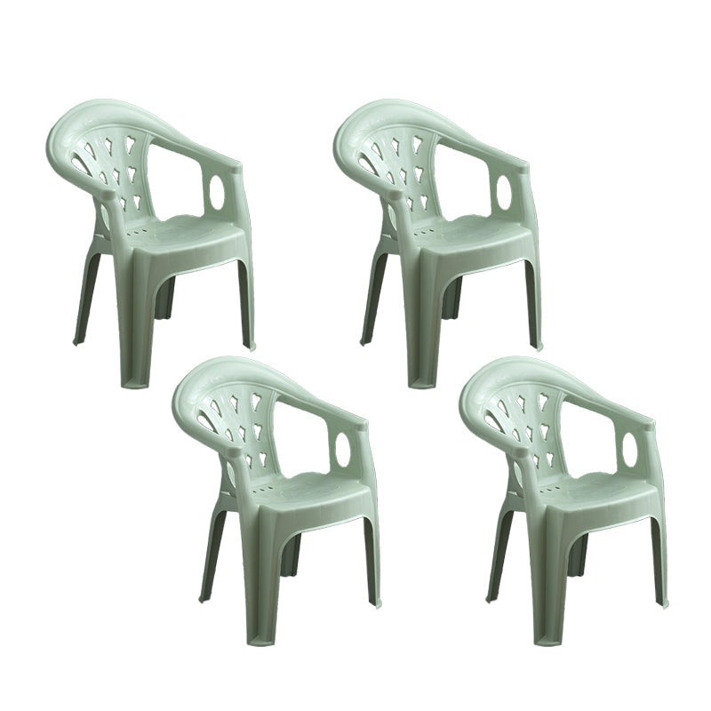 Contemporary Stacking Dining Arm Chairs Plastic Dining Side Chair for Home Use Green 4 Piece Set Clearhalo ' kitchen&dining_furn' 'Dining Chairs' 'Dining Tables & Seating' 'dining_chair' 'furn' 'furn_dining_chair' 'Furniture' 'furniture_dining_chair' 'Kitchen & Dining Furniture' 'kitchen' 4130498
