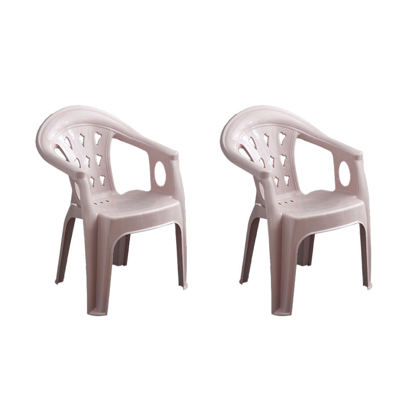 Contemporary Stacking Dining Arm Chairs Plastic Dining Side Chair for Home Use Pink 2 Piece Set Clearhalo ' kitchen&dining_furn' 'Dining Chairs' 'Dining Tables & Seating' 'dining_chair' 'furn' 'furn_dining_chair' 'Furniture' 'furniture_dining_chair' 'Kitchen & Dining Furniture' 'kitchen' 4130500