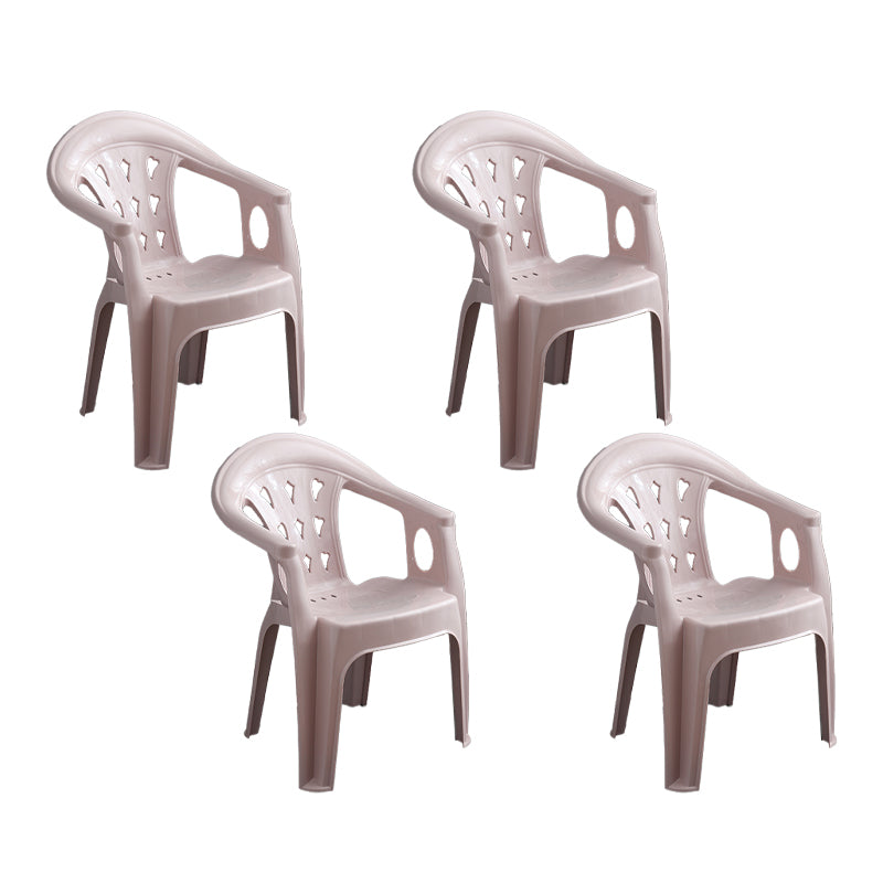 Contemporary Stacking Dining Arm Chairs Plastic Dining Side Chair for Home Use Pink 4 Piece Set Clearhalo ' kitchen&dining_furn' 'Dining Chairs' 'Dining Tables & Seating' 'dining_chair' 'furn' 'furn_dining_chair' 'Furniture' 'furniture_dining_chair' 'Kitchen & Dining Furniture' 'kitchen' 4130501