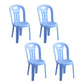 Modern Stacking Dining Armless Chairs Plastic Dining Side Chair for Home Use Blue 4 Piece Set Clearhalo ' kitchen&dining_furn' 'Dining Chairs' 'Dining Tables & Seating' 'dining_chair' 'furn' 'furn_dining_chair' 'Furniture' 'furniture_dining_chair' 'Kitchen & Dining Furniture' 'kitchen' 4130508