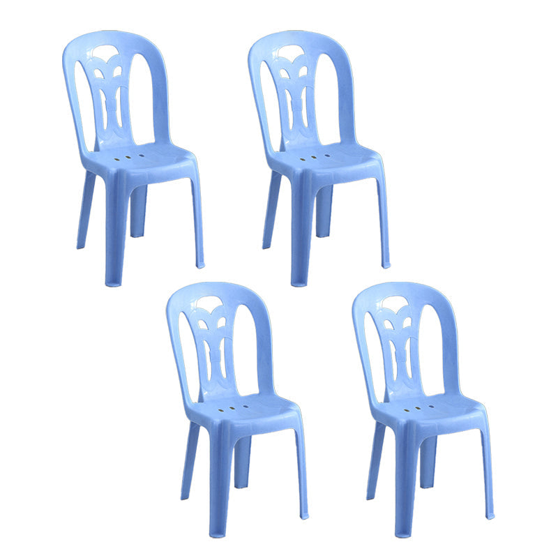 Modern Stacking Dining Armless Chairs Plastic Dining Side Chair for Home Use Blue 4 Piece Set Clearhalo ' kitchen&dining_furn' 'Dining Chairs' 'Dining Tables & Seating' 'dining_chair' 'furn' 'furn_dining_chair' 'Furniture' 'furniture_dining_chair' 'Kitchen & Dining Furniture' 'kitchen' 4130508