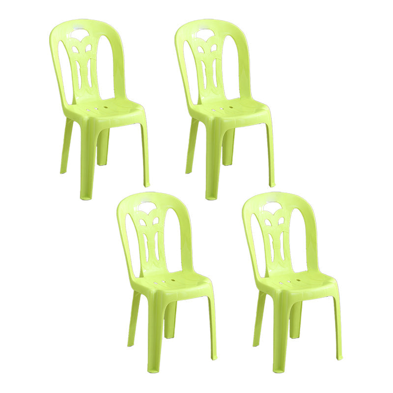 Modern Stacking Dining Armless Chairs Plastic Dining Side Chair for Home Use Yellow 4 Piece Set Clearhalo ' kitchen&dining_furn' 'Dining Chairs' 'Dining Tables & Seating' 'dining_chair' 'furn' 'furn_dining_chair' 'Furniture' 'furniture_dining_chair' 'Kitchen & Dining Furniture' 'kitchen' 4130517