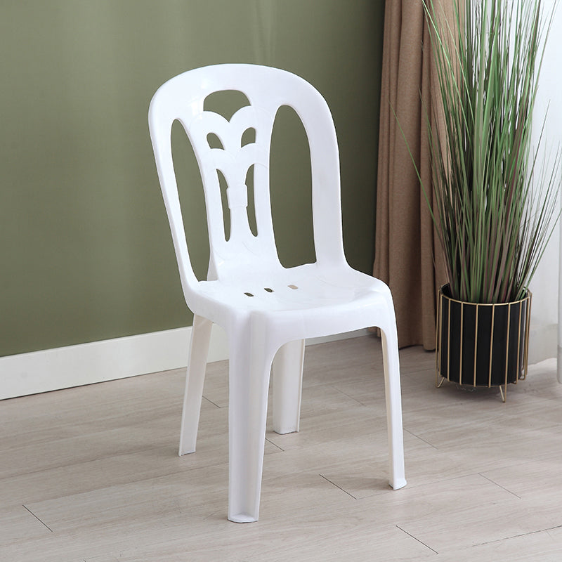 Modern Stacking Dining Armless Chairs Plastic Dining Side Chair for Home Use White 1 Piece Clearhalo ' kitchen&dining_furn' 'Dining Chairs' 'Dining Tables & Seating' 'dining_chair' 'furn' 'furn_dining_chair' 'Furniture' 'furniture_dining_chair' 'Kitchen & Dining Furniture' 'kitchen' 4130518