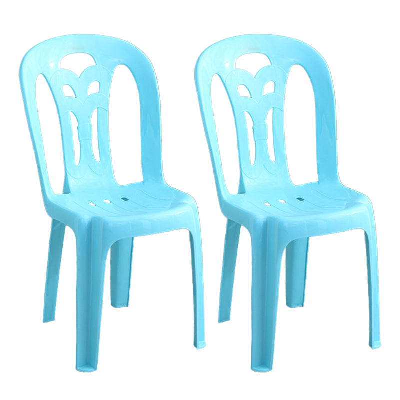 Modern Stacking Dining Armless Chairs Plastic Dining Side Chair for Home Use Light Blue 2 Piece Set Clearhalo ' kitchen&dining_furn' 'Dining Chairs' 'Dining Tables & Seating' 'dining_chair' 'furn' 'furn_dining_chair' 'Furniture' 'furniture_dining_chair' 'Kitchen & Dining Furniture' 'kitchen' 4130525