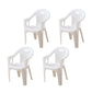 Contemporary Stacking Slat Back Dining Arm Chairs Plastic Dining Side Chair for Home Use White 4 Piece Set Clearhalo ' kitchen&dining_furn' 'Dining Chairs' 'Dining Tables & Seating' 'dining_chair' 'furn' 'furn_dining_chair' 'Furniture' 'furniture_dining_chair' 'Kitchen & Dining Furniture' 'kitchen' 4130532
