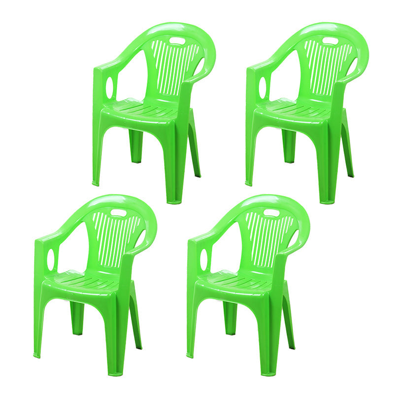 Contemporary Stacking Slat Back Dining Arm Chairs Plastic Dining Side Chair for Home Use Green 4 Piece Set Clearhalo ' kitchen&dining_furn' 'Dining Chairs' 'Dining Tables & Seating' 'dining_chair' 'furn' 'furn_dining_chair' 'Furniture' 'furniture_dining_chair' 'Kitchen & Dining Furniture' 'kitchen' 4130543