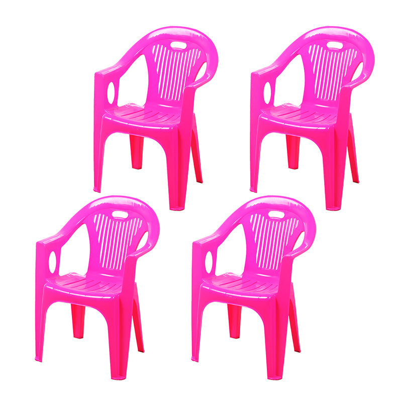 Contemporary Stacking Slat Back Dining Arm Chairs Plastic Dining Side Chair for Home Use Red 4 Piece Set Clearhalo ' kitchen&dining_furn' 'Dining Chairs' 'Dining Tables & Seating' 'dining_chair' 'furn' 'furn_dining_chair' 'Furniture' 'furniture_dining_chair' 'Kitchen & Dining Furniture' 'kitchen' 4130546