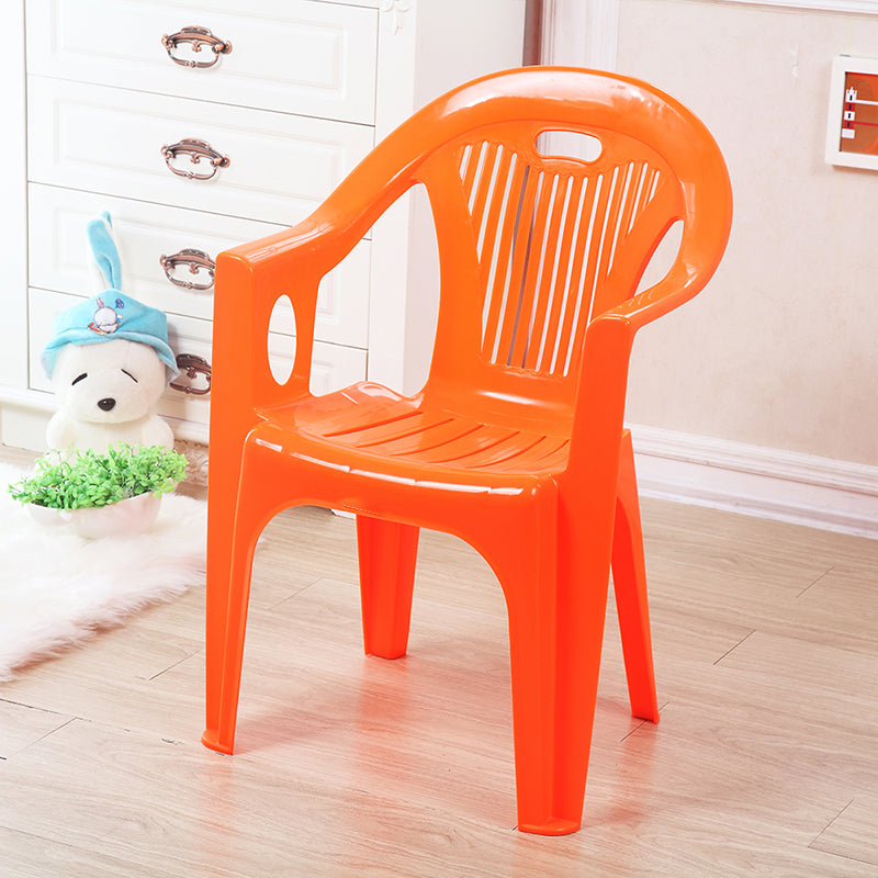 Contemporary Stacking Slat Back Dining Arm Chairs Plastic Dining Side Chair for Home Use Orange 1 Piece Clearhalo ' kitchen&dining_furn' 'Dining Chairs' 'Dining Tables & Seating' 'dining_chair' 'furn' 'furn_dining_chair' 'Furniture' 'furniture_dining_chair' 'Kitchen & Dining Furniture' 'kitchen' 4130547