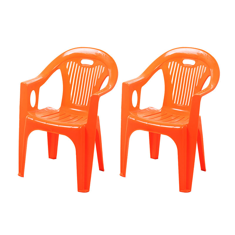 Contemporary Stacking Slat Back Dining Arm Chairs Plastic Dining Side Chair for Home Use Orange 2 Piece Set Clearhalo ' kitchen&dining_furn' 'Dining Chairs' 'Dining Tables & Seating' 'dining_chair' 'furn' 'furn_dining_chair' 'Furniture' 'furniture_dining_chair' 'Kitchen & Dining Furniture' 'kitchen' 4130548