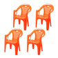 Contemporary Stacking Slat Back Dining Arm Chairs Plastic Dining Side Chair for Home Use Orange 4 Piece Set Clearhalo ' kitchen&dining_furn' 'Dining Chairs' 'Dining Tables & Seating' 'dining_chair' 'furn' 'furn_dining_chair' 'Furniture' 'furniture_dining_chair' 'Kitchen & Dining Furniture' 'kitchen' 4130549