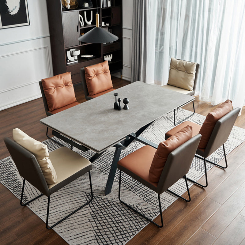 Minimalist Style Luxury Leather Dining Chairs Solid Back Upholstered Chairs Clearhalo ' kitchen&dining_furn' 'Dining Chairs' 'Dining Tables & Seating' 'dining_chair' 'furn' 'furn_dining_chair' 'Furniture' 'furniture_dining_chair' 'Kitchen & Dining Furniture' 'kitchen' 4130556