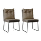 Minimalist Style Luxury Leather Dining Chairs Solid Back Upholstered Chairs Khaki 2 Piece Set Clearhalo ' kitchen&dining_furn' 'Dining Chairs' 'Dining Tables & Seating' 'dining_chair' 'furn' 'furn_dining_chair' 'Furniture' 'furniture_dining_chair' 'Kitchen & Dining Furniture' 'kitchen' 4130559