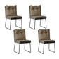 Minimalist Style Luxury Leather Dining Chairs Solid Back Upholstered Chairs Khaki 4 Piece Set Clearhalo ' kitchen&dining_furn' 'Dining Chairs' 'Dining Tables & Seating' 'dining_chair' 'furn' 'furn_dining_chair' 'Furniture' 'furniture_dining_chair' 'Kitchen & Dining Furniture' 'kitchen' 4130562