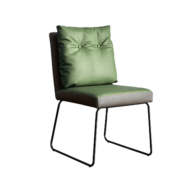 Minimalist Style Luxury Leather Dining Chairs Solid Back Upholstered Chairs Green 1 Piece Clearhalo ' kitchen&dining_furn' 'Dining Chairs' 'Dining Tables & Seating' 'dining_chair' 'furn' 'furn_dining_chair' 'Furniture' 'furniture_dining_chair' 'Kitchen & Dining Furniture' 'kitchen' 4130564