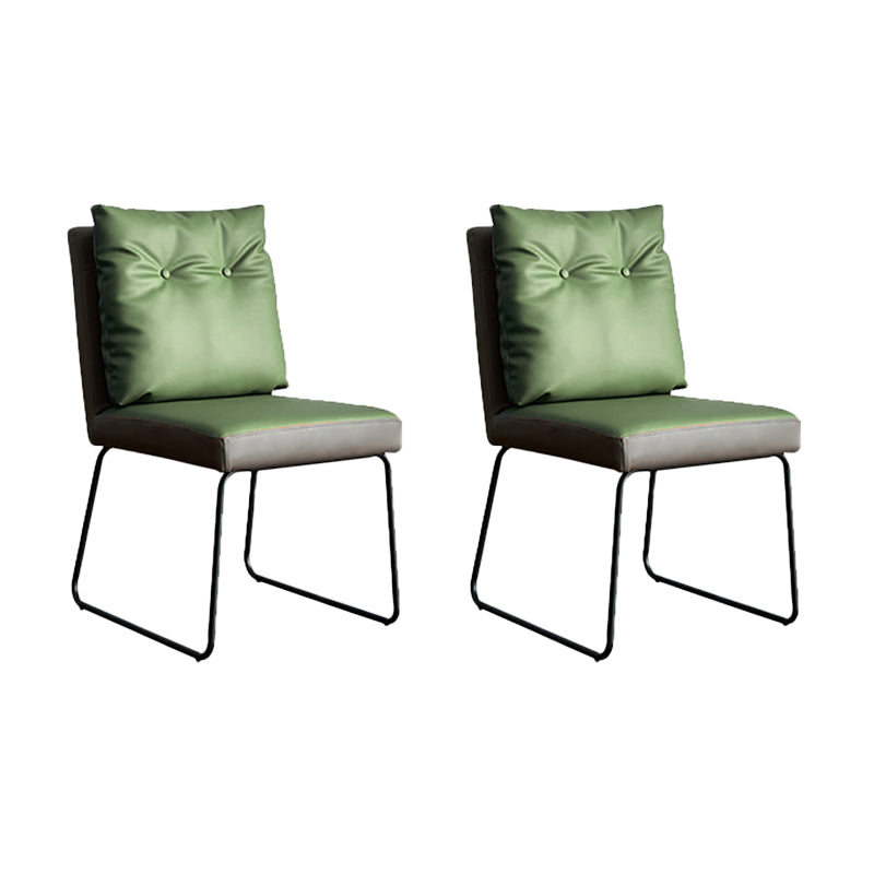 Minimalist Style Luxury Leather Dining Chairs Solid Back Upholstered Chairs Green 2 Piece Set Clearhalo ' kitchen&dining_furn' 'Dining Chairs' 'Dining Tables & Seating' 'dining_chair' 'furn' 'furn_dining_chair' 'Furniture' 'furniture_dining_chair' 'Kitchen & Dining Furniture' 'kitchen' 4130566