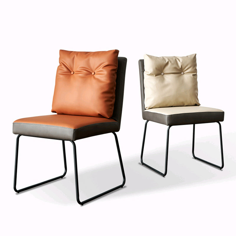 Minimalist Style Luxury Leather Dining Chairs Solid Back Upholstered Chairs Clearhalo ' kitchen&dining_furn' 'Dining Chairs' 'Dining Tables & Seating' 'dining_chair' 'furn' 'furn_dining_chair' 'Furniture' 'furniture_dining_chair' 'Kitchen & Dining Furniture' 'kitchen' 4130567