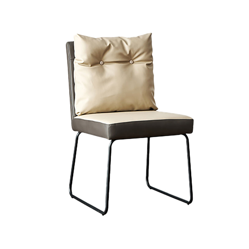 Minimalist Style Luxury Leather Dining Chairs Solid Back Upholstered Chairs White 1 Piece Clearhalo ' kitchen&dining_furn' 'Dining Chairs' 'Dining Tables & Seating' 'dining_chair' 'furn' 'furn_dining_chair' 'Furniture' 'furniture_dining_chair' 'Kitchen & Dining Furniture' 'kitchen' 4130573